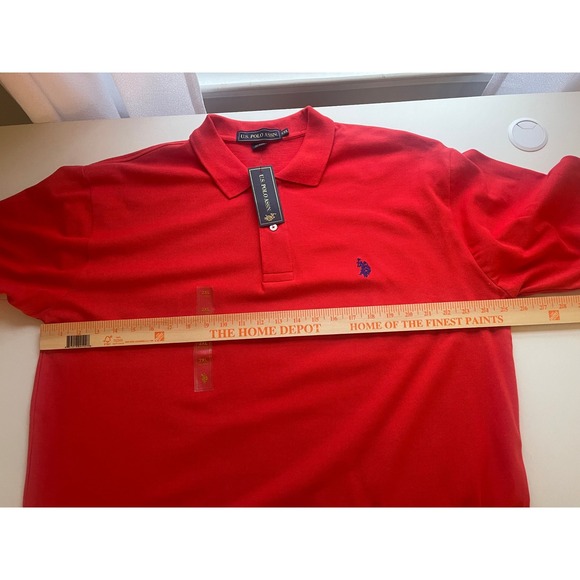 US‎ Polo Assn Mens Red Short Sleeve Classic Fit Polo Shirt XXL NWT - Picture 7 of 8